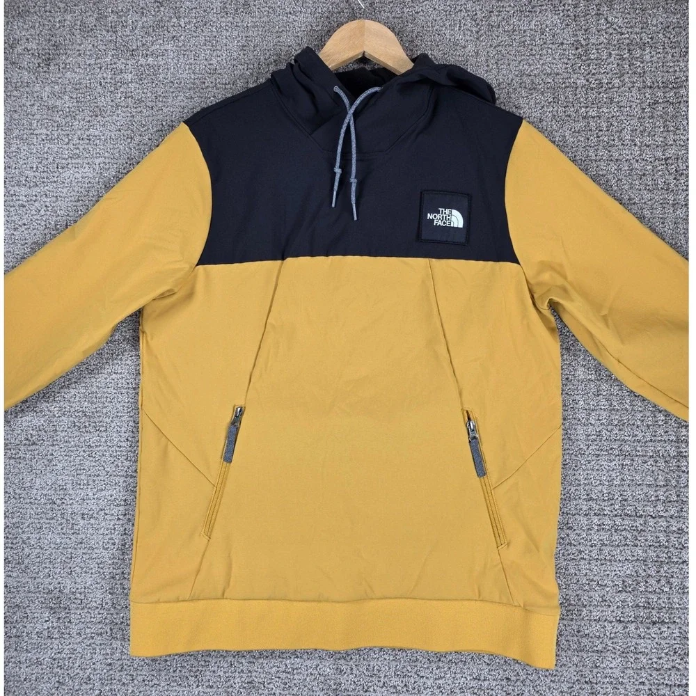 The North Face Tekno Ridge‎ Womens Hoodie Black Yellow Pullover Sweatshirt